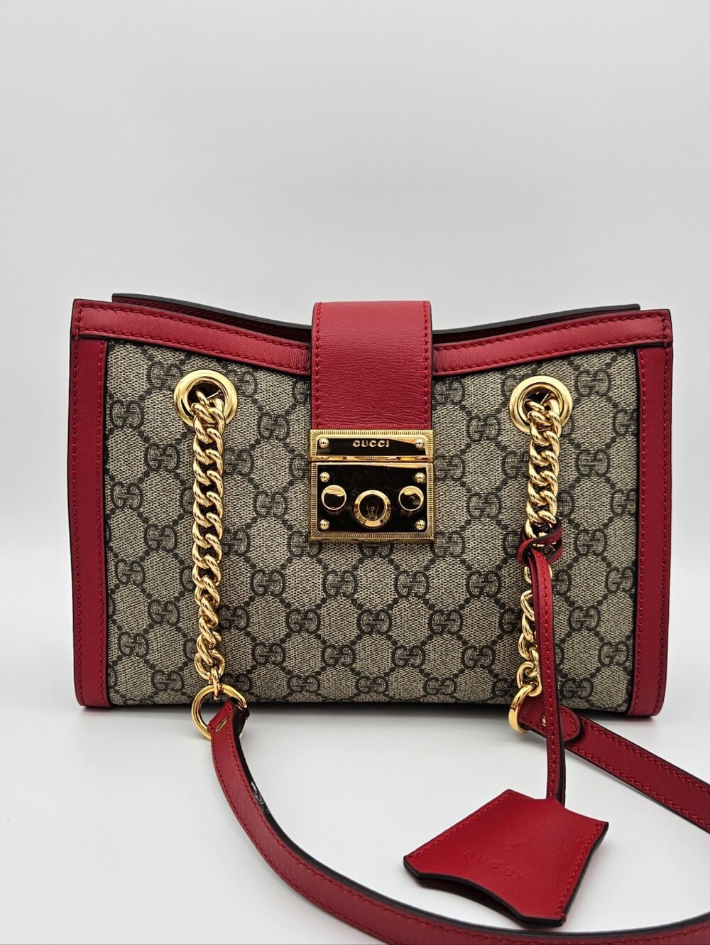 Authentic Gucci GG Supreme Padlock Small #4398M